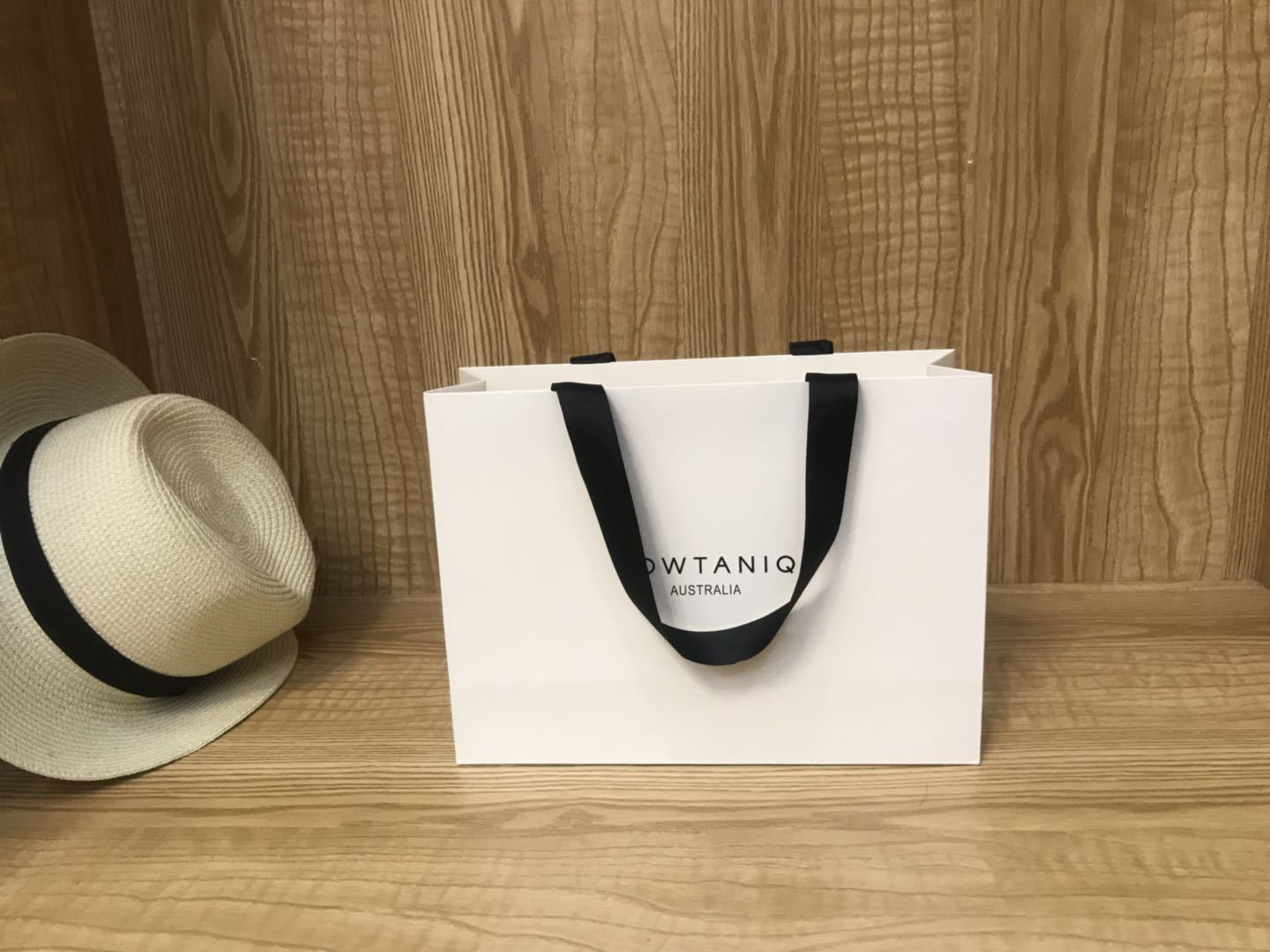 White cardboard paper bag